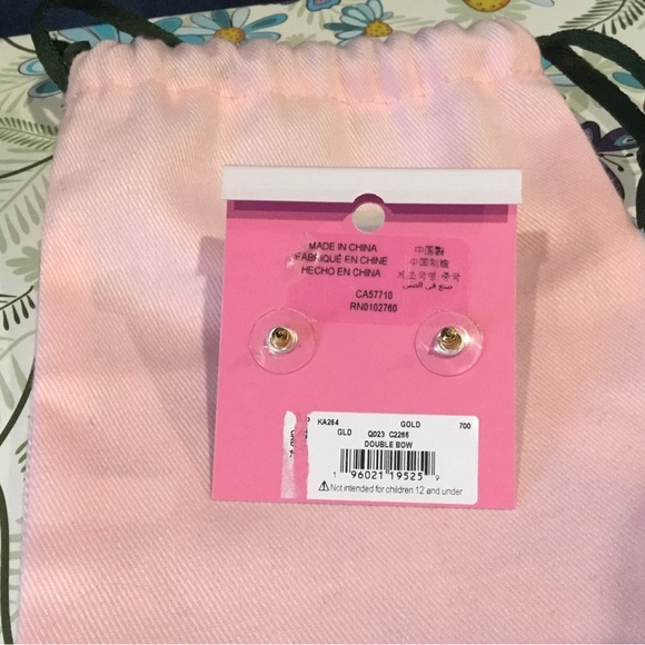 Kate spade New York Double Bow Earrings Studs Gold tone - Picture 2 of 4